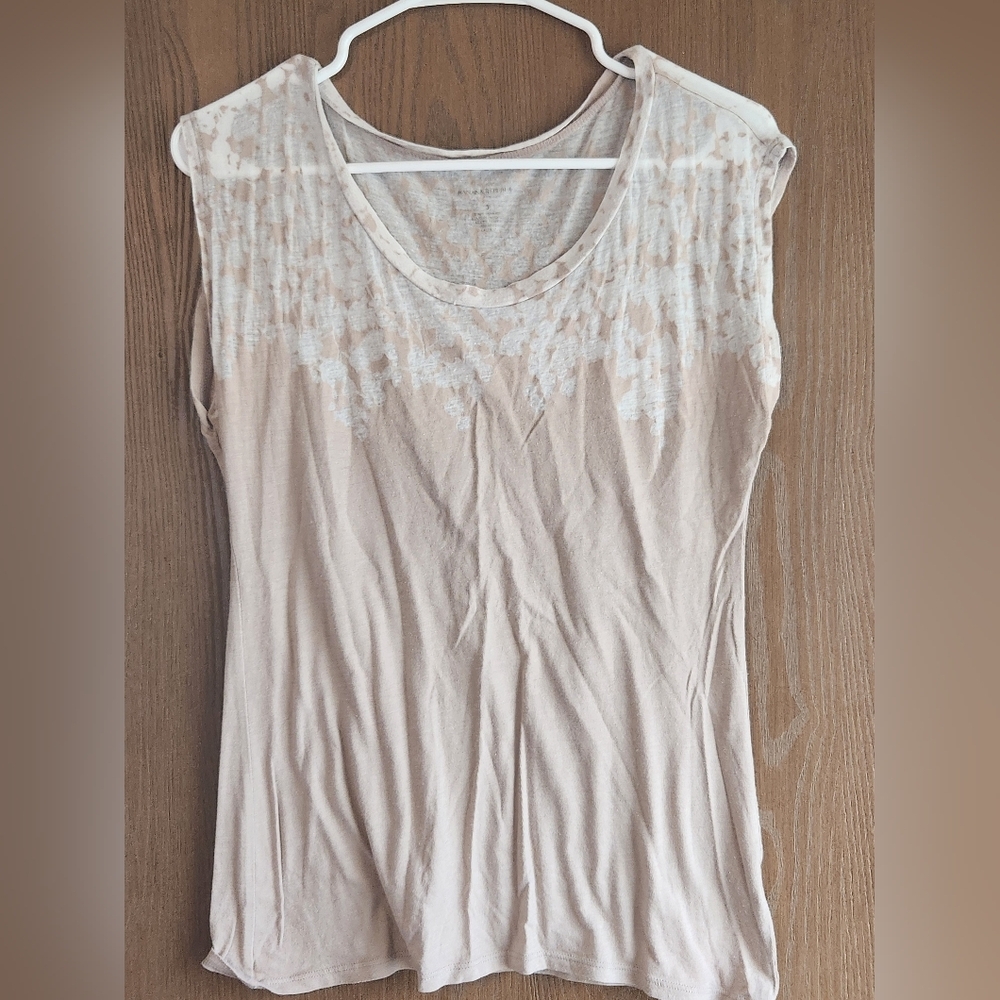 Banana Republic Light Beige Cap Sleeve Blouse